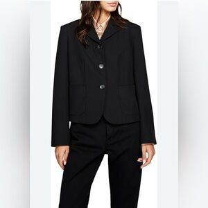 Talbots Black Blazer Structured Suit Jacket